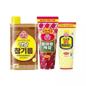 [오뚜기] 옛날 참기름 450ml + 케찹 500g + 마요네즈 300g[35954786]
