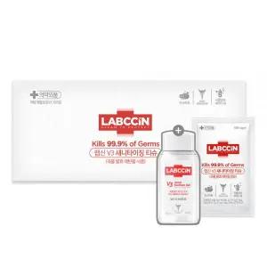 랩신 휴대용 손소독티슈 1매입X100개+새니타이저 겔 60ML