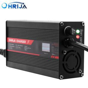 OHRIJA 67.2V 5A 리튬이온 충전기 스마트 알루미늄 쉘은 16S 배터리에 적합하며 OLED 디스플레이로 고속 가