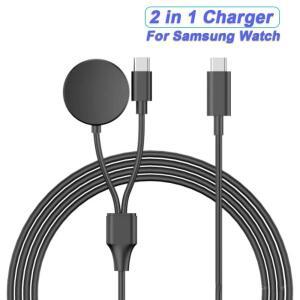 삼성호환 갤럭시 호환 워치 7/6/5/5 프로 USB-C 스마트워치 및 충전기 교체용 베이스 케이블용 2-in-1