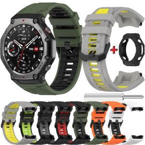 Huami Amazfit T-REX 실리콘 밴드 및 케이스  도구 포함 손목 T-Rex3 스포츠 팔찌  3 스마트 워치