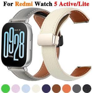 Xiaomi Redmi Watch 5 용 22mm 마그네틱 버클 가죽 스트랩 Lite/Active Band Correa 손목 밴드 액티브 팔찌