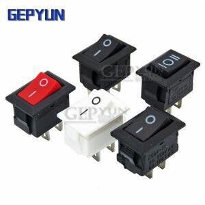 [호환품]Gepyun 보트 로커 스위치 푸시 버튼 SPST 2 핀 3 3A 250V KCD11 스냅인 온 오프 블랙 레드 화이트