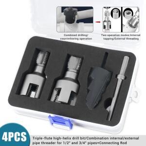 [호환품]1set PPR/PVC 수도관 스레더 내부 외부 스레딩 트리플 플루트 카운터보어 드릴 비트 플라스틱 파이