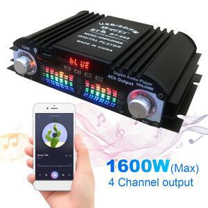 1600W 피크 파워 HiFi 사운드 앰프 FM 라디오 USB 블루투스 호환 노래방 플레이어 리모컨 4채널 스테레오
