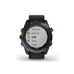 Garmin Descent Mk2i, 공기 통합 기능이 있는 시계 스타일 다이브 컴퓨터, 멀티스포츠 훈련/스마트 기능, 검은색 밴드가 있는 티타늄