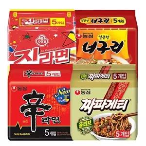 [농심]봉지라면 혼합 20봉(신라면5봉+짜파게티5봉+진라면매운맛5봉+너구리5봉)_