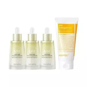 AHC 캡처 시그니처 브라이트닝 앰플 50ml x3 + 메디필 비건 클리어 클렌징폼 120ml