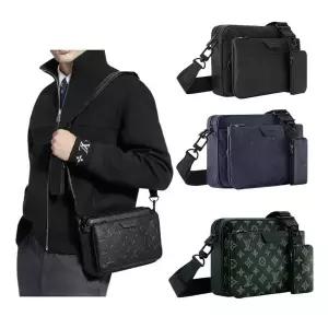 [LOUIS VUITTON]루이비통 트리오 3 in 1 가죽 메신저백 숄더백 블랙 155628736