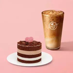 커피빈 밀키 초코 크런치 케익 + 카페라떼 (S)