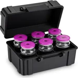 로무아 펩드 바이알 케이스 6 x 30ml Bac 워터 인슐린 가드 보관 보호 홀더 냉장고 쿨러 여행 키트 정리함