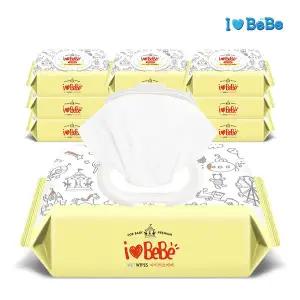 [아이러브베베] 옐로우 대용량 120매 10팩 캡형 아기물티슈