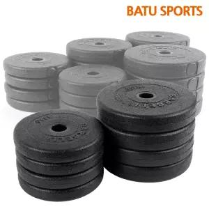 PVC 바벨 원판 2kg-2개 (4kg세트) 경량 아령 덤벨 중량 바 역기 봉 25mm용
