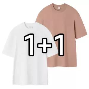 [하프클럽/엠엔씨]1+1 남녀공용 오버핏17수 라운드반팔티 (MDBT065TS)