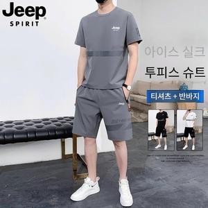 JEEP 지프 여름 남성 트레이닝 세트 반팔 반바지 빅사이즈 오버핏 운동복