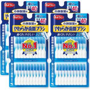Interdental Toothbrush 코바야시 칫솔 4팩 40개 부드러운 고무 타입 치간 SS M사이즈