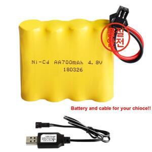 4.8V 700mAh AA NI-CD 충전식 배터리 팩 및 SM 커넥터가 있는