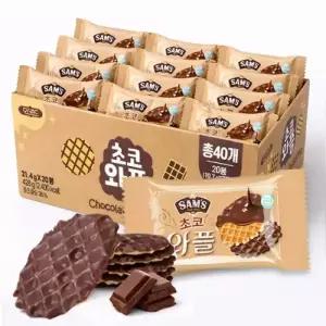 진한 초코와플 428g 총40개입 2개입X20봉 두께있는 고급와플+프리미엄 초코