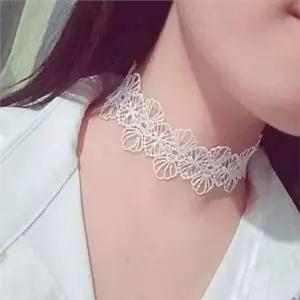 플라워 레이스 초커 레이어드 여성 레이스 초커 데일리 목걸이-WFOB7VI