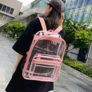 ( )투명백팩 핑크 패션백팩 여성가방 배낭가방