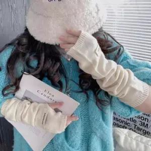 롱핸드워머 여성 겨울 심플 니트 암워머 방한 팔토시 핸드워머