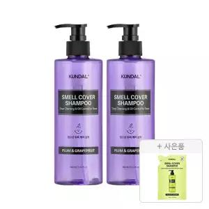 쿤달 올데이 스멜커버 청소년 샴푸, 플럼앤그레이프프룻, 400ml, 2개+증정(청소년 샴푸 리필팩, 라임바질앤만다린, 380ml,1개)