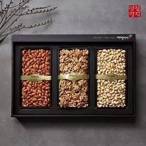[명절명작]견과 선물세트 1호[호두250g+볶음아몬드380g+캐슈넛350g]