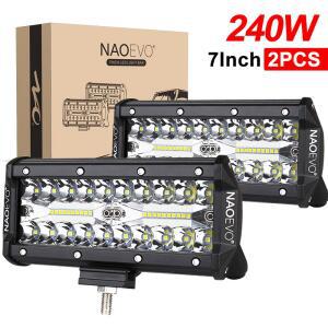 NAOEVO 7인치 LED 라이트 오프로드 240W 브래킷 4X4 ATV 24V 니발라다 트럭 콤보 12V 작업등 액세서리용
