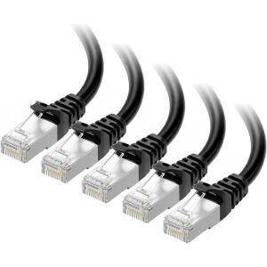 CABLE MATTERS 10GBPS 5팩 SNAGLESS 차폐 5피트 CAT6A 케이블 이더넷 케이블 블랙 코드 5M 6A CAT