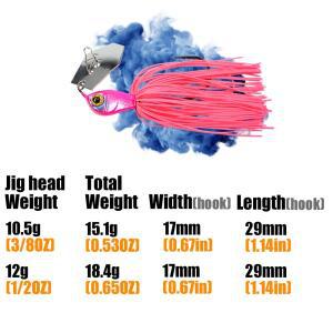 B&U 3/8oz 1/2oz Chatterbait 블레이드 지그 바늘 스팅거 후크 진동 와이어 미끼 파워 워블러 베이스 파이
