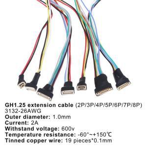 5Pcs GH1.25 Wt 래치 20cm 여성용 연장 케이블 26AWG 실리콘 JST SSHL-002T-P0.2 크림프 2-8P 고온 저항 와