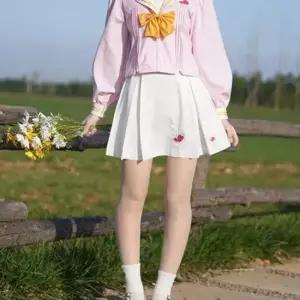 큐티자수 두줄라인 핑크 세라복 프레피룩 긴팔 교복