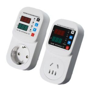 과전압 과전류 저전압 보호 소켓 AC 220V 110V 조절 가능 16A 서지 EU 플러그 안전