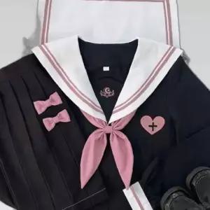 교복몰 핑크라인 블랙 엔젤 지퍼 긴팔세트 세라복