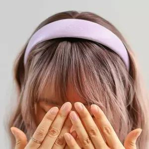 새틴 펄 볼륨 헤어밴드 연보라 머리띠 민자머리띠 민자헤어밴드