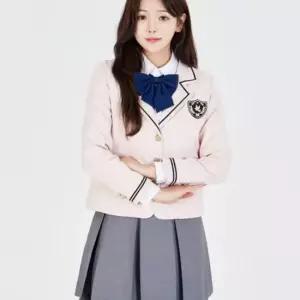 3버튼 블랙라인 핑크 세라복 프레피룩 교복세트