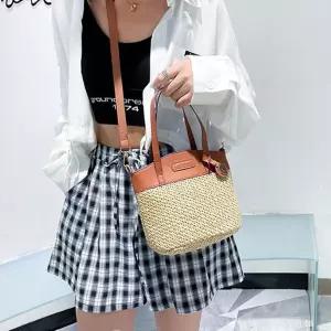 데일리 여성 여름 라탄 투웨이 토트 크로스 숄더백 oDR69MKh