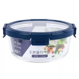 디디샵 클리어락 오븐 밀폐 용기 - 원형 970ml 400도 오븐가능.내열