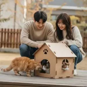 길고양이 겨울집 야외용 반려동물 보온 하우스 강아지 고양이 방한 쉼터 아지트