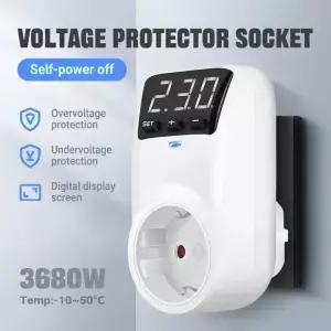 자동 재 기능이 있는 조정 가능한 전압 보호 소켓 EU 플러그 기기용 16A/15A 230V/110V 서지