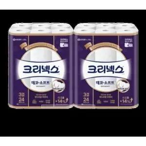 [셀러허브]크리넥스 3겹 데코소프트 28M-24롤X2팩 (S28556468)