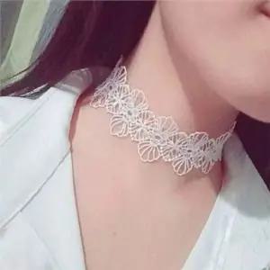 플라워 레이스 초커 레이어드 여성 레이스 초커 데일리 목걸이-WFO...