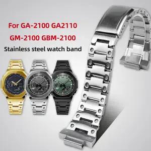 G-SHOCK 카시오 호환 GA-2100 GA-2110 GBM-2100 GM-2100 스테인레스 스틸 시계 밴드 GA2100 교체용 금속 스