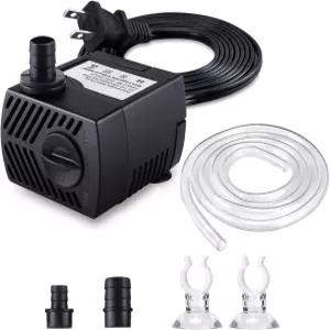 CWKJ 분수 펌프 80GPH 4W 300L/H 잠수식 물 49피트 튜브(ID x 3인치)가 장착된 내구성 있는 야외 수족관