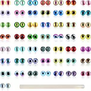 TOAOB 100개 다양한 색상의 유리 드래곤 즈 8mm 공예품 카보숑 점토 인형 제작 소품 및 DIY 보석 결과물