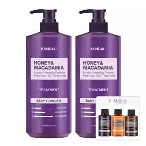 쿤달 트리트먼트 베이비파우더 1058ml, 2개+증정(바디워시 일랑일랑 100ml , 1개 +샴푸 일랑일랑 100ml , 1개+ 트리트먼트 일랑일랑 100ml , 1개)