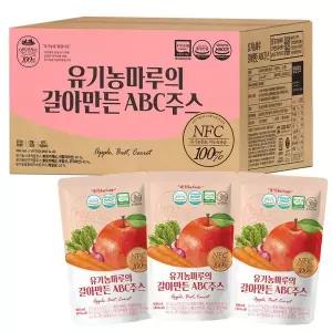 [유기농마루]갈아만든 NFC착즙 유기농 ABC쥬스 50팩 / 100% 유기농 사과, 레드비트, 당근