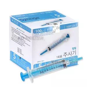 정림 일회용 경구용 주사기 5ml 100개입 락타입 멸균 무침주사기 뚜껑포함