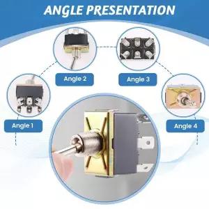 스위치 AC 250V10A 125V15A DPDT 3 위치 ONOFFON 6 핀 토글 스위치 검정색  은색