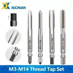 2개 세트 왼손 나사탭 HSS 핸드탭 M3 M4 M5 M6 M8 M10 M12 M14 미터법 기계 수공구